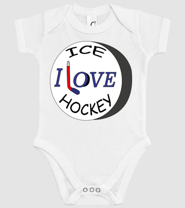 Ice Hockey Póló minta fehér pólón