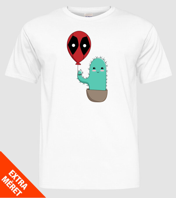 Vicces Kaktusz Deadpool Lufival minta fehér pólón