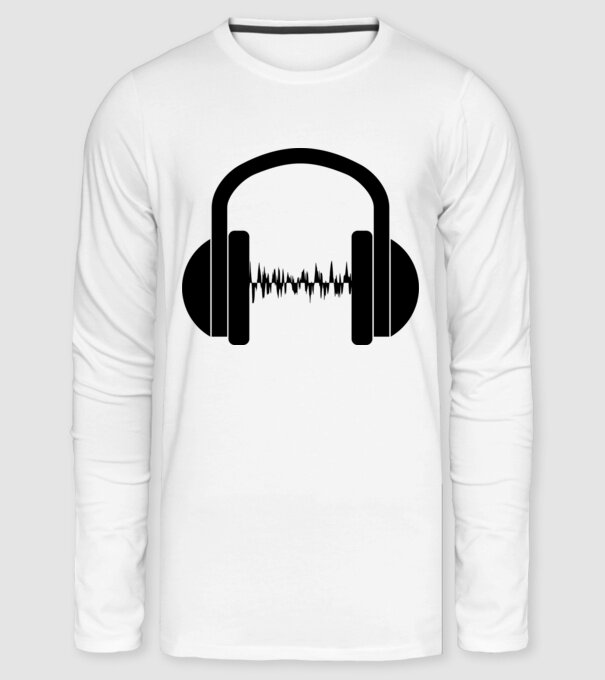 Sound-Wave-Headphones minta fehér pólón