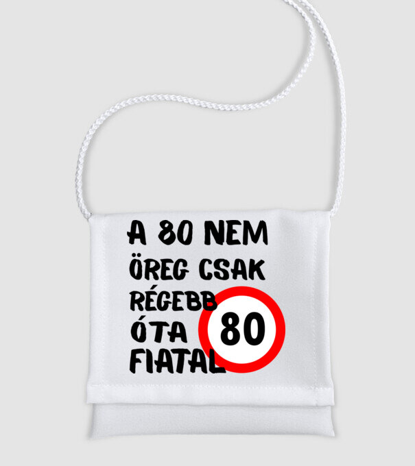 80 éves minta fehér pólón