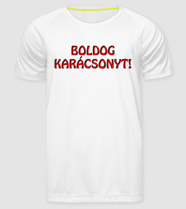 Boldog Karácsonyt minta fehér pólón