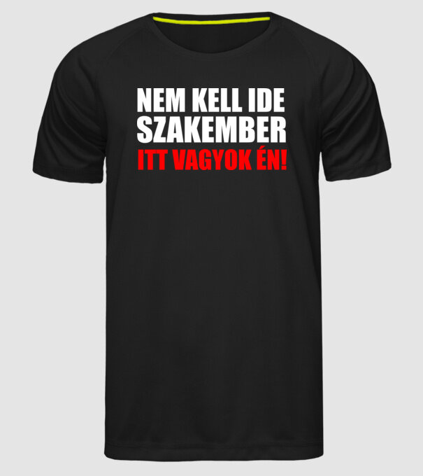 Szakember minta fekete pólón