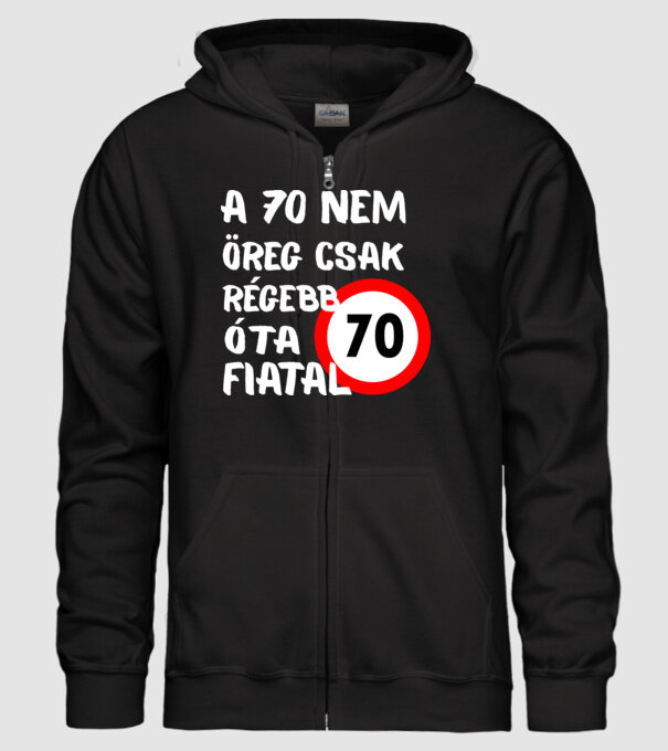 70 éves minta fekete pólón
