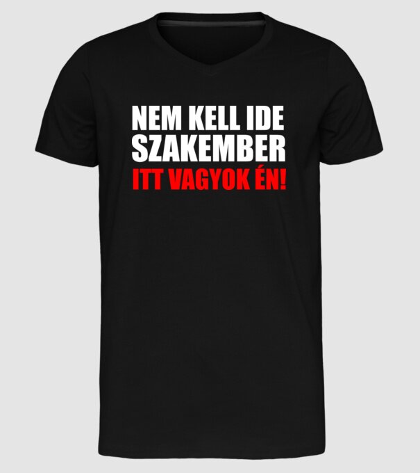 Szakember minta fekete pólón