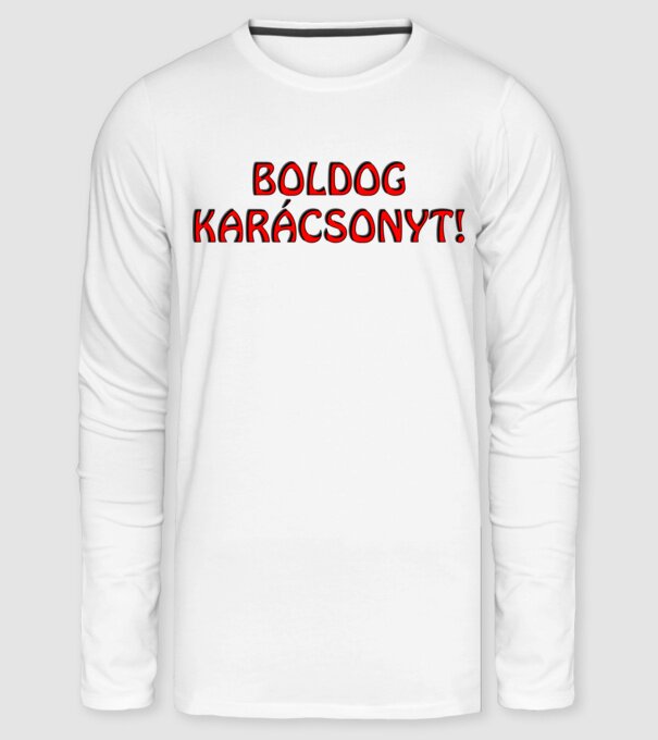 Boldog Karácsonyt minta fehér pólón