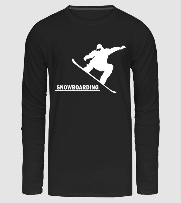 snowboarding minta fekete pólón