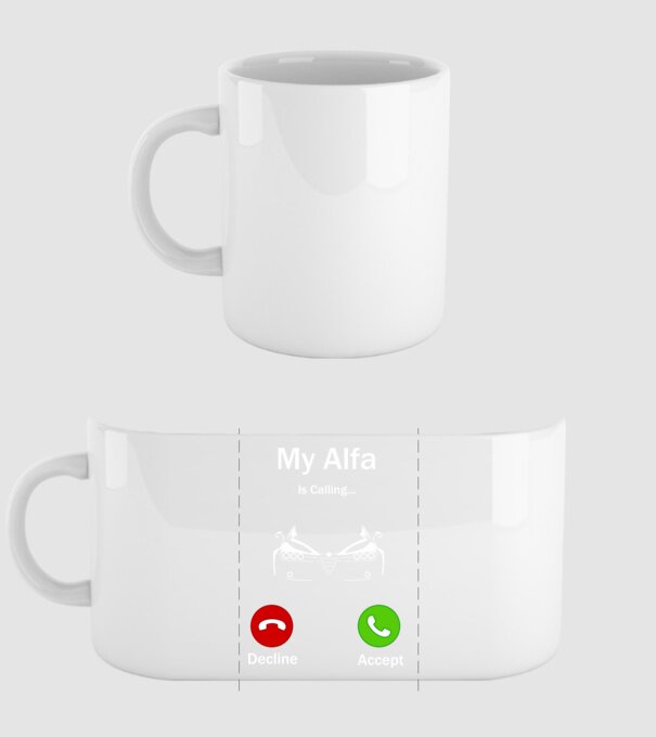 My Alfa is Calling... minta fehér pólón