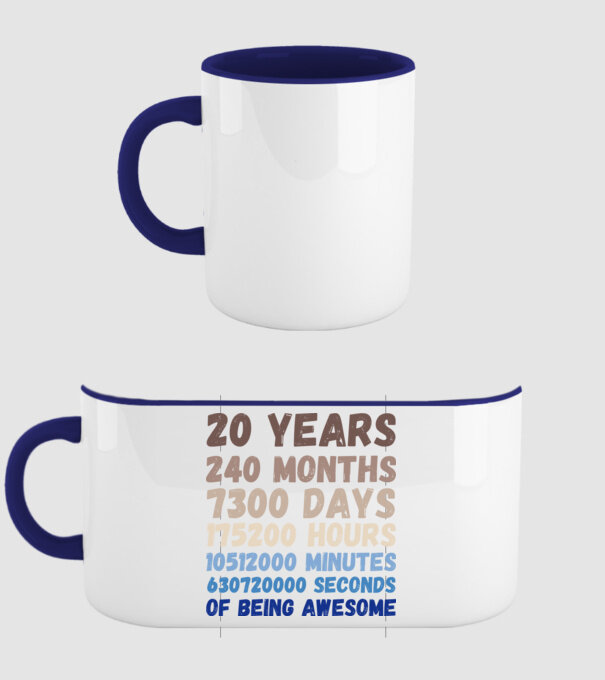 20 Years minta sötétkék pólón