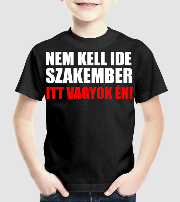 Szakember minta fekete pólón
