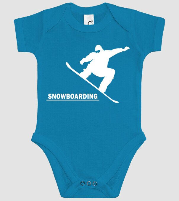 snowboarding minta türkiz pólón