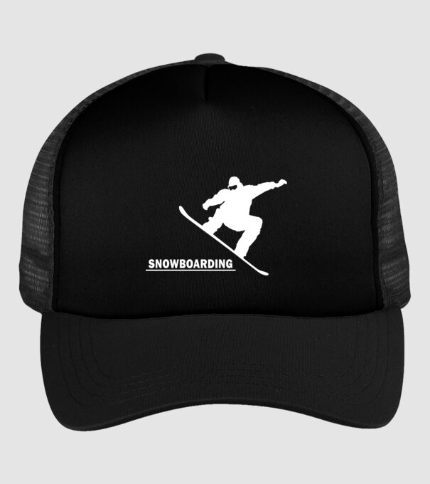 snowboarding minta fekete pólón