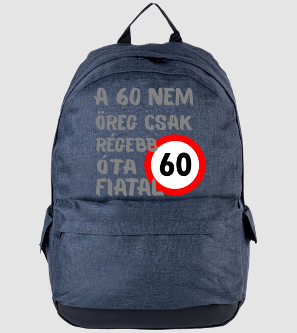 60 éves minta farmerkék pólón