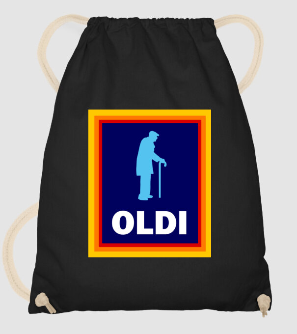 Oldi minta fekete pólón