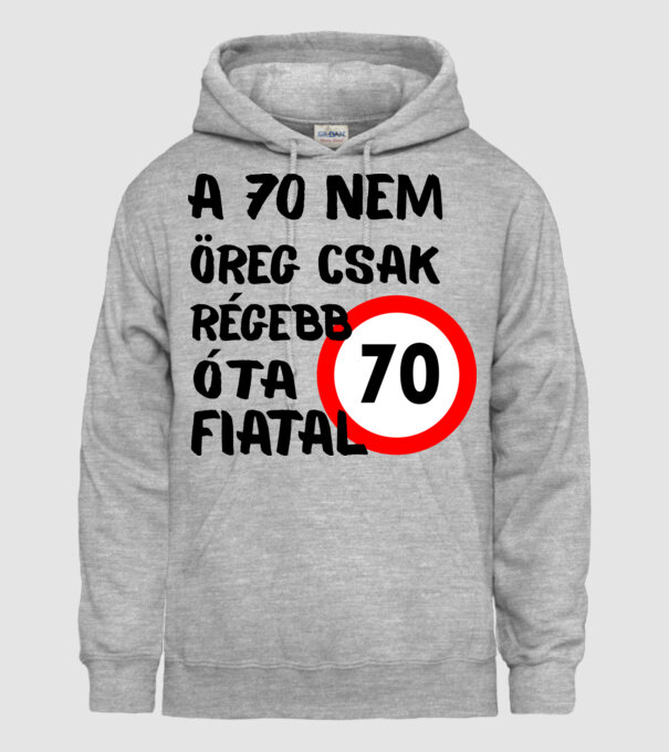70 éves minta szürke pólón