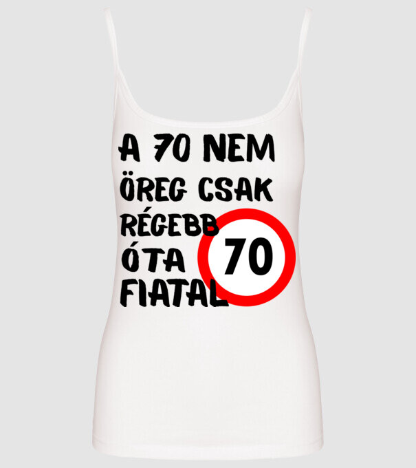 70 éves minta fehér pólón