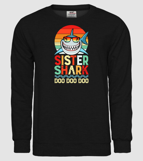 Sister shark minta fekete pólón
