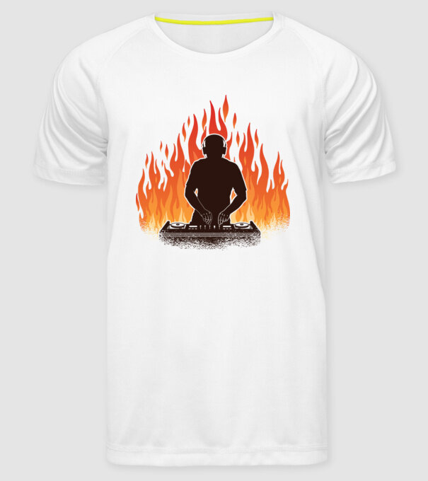 DJ Flames minta fehér pólón