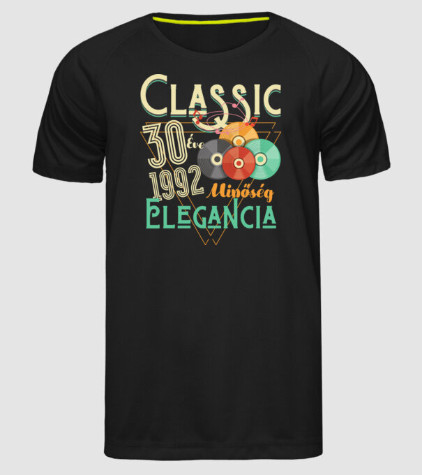 Classic 30 éve minta fekete pólón