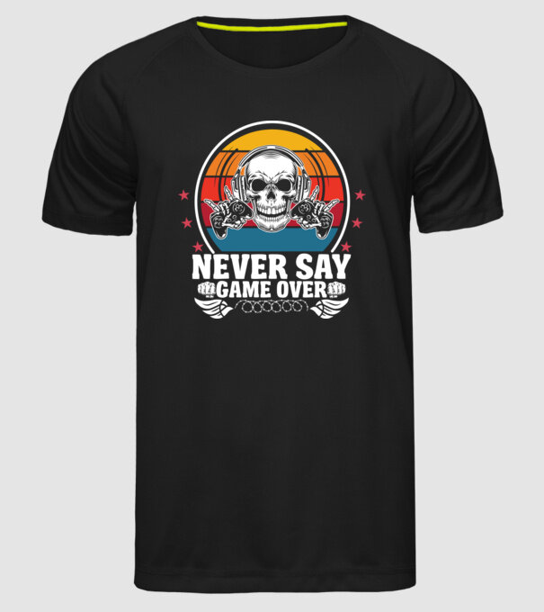 Gamer minta fekete pólón