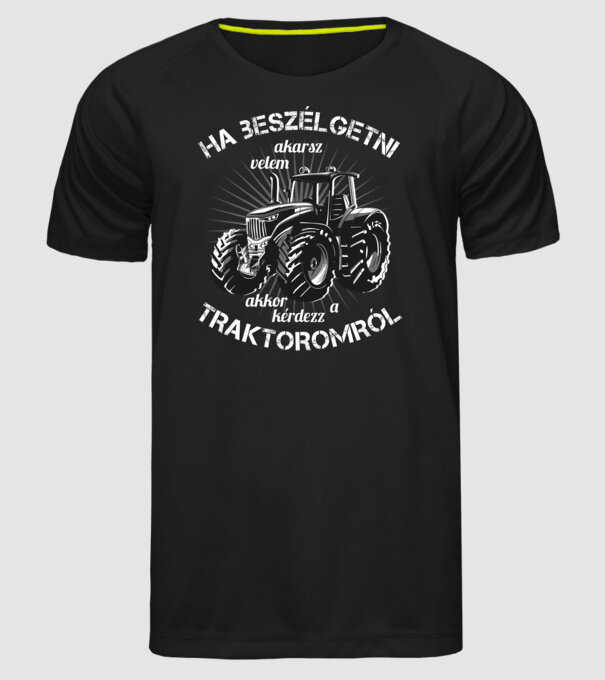 Traktoros minta fekete pólón
