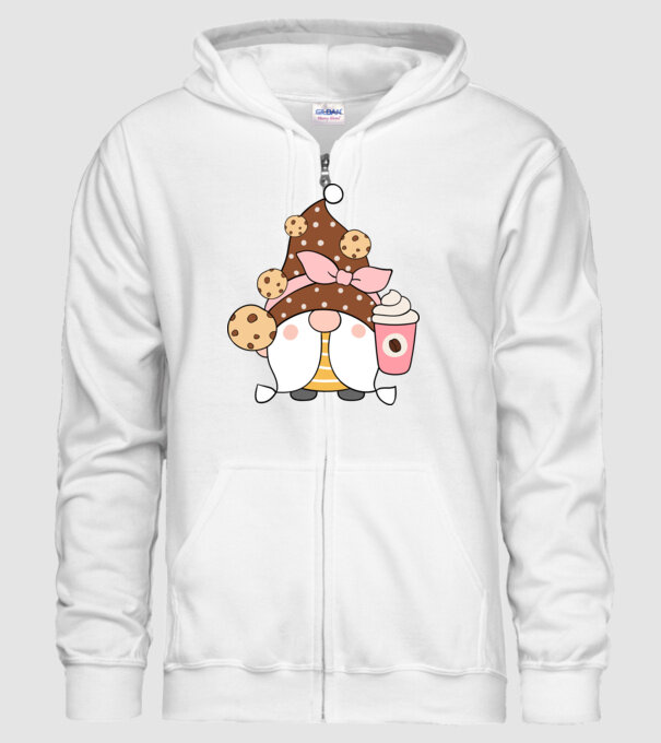 Coffee Gnomes minta fehér pólón
