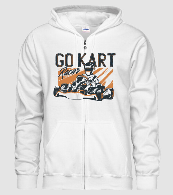 Gokart minta fehér pólón