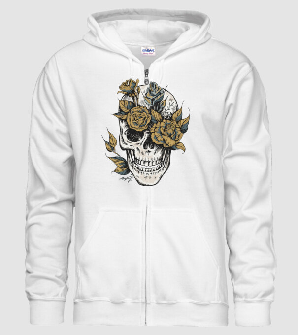 Skull minta fehér pólón