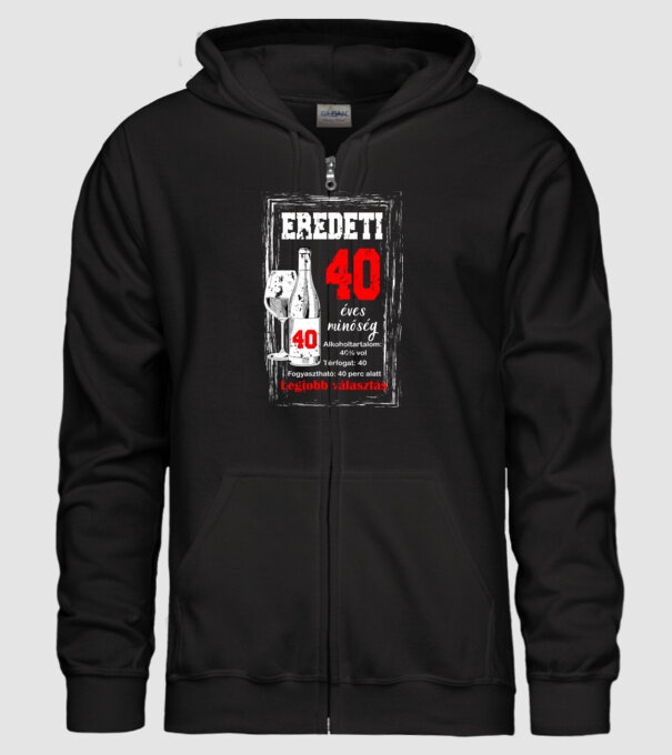 Eredeti 40 éves minőség minta fekete pólón