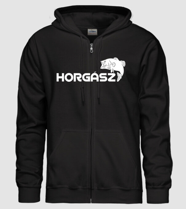 Horgász minta fekete pólón