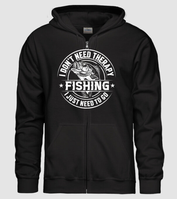 I don't need therapy I just need to go fishing minta fekete pólón