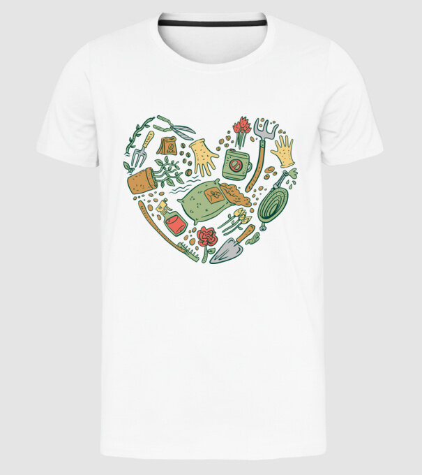 10717-Gardentools-Heart-tshirt-PR_t-shirt minta fehér pólón
