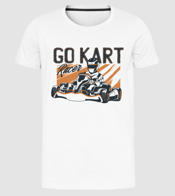 Gokart minta fehér pólón