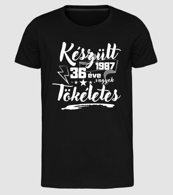 36 éve tökéletes minta fekete pólón