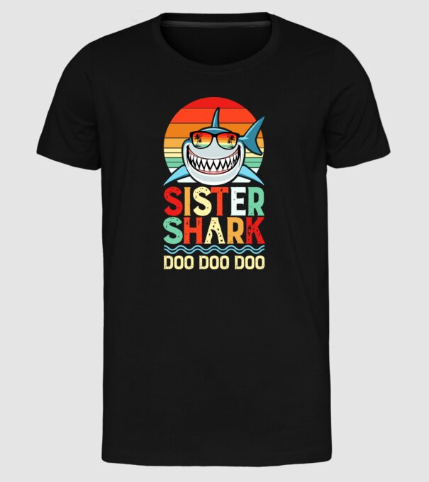 Sister shark  minta fekete pólón