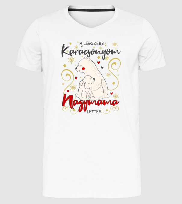 A Legszebb Karácsonyom, Nagymama lettem! minta fehér pólón