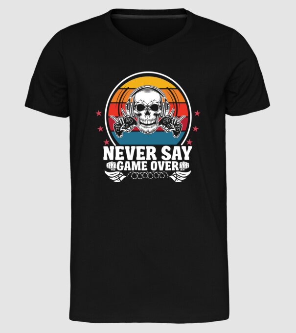 Gamer minta fekete pólón