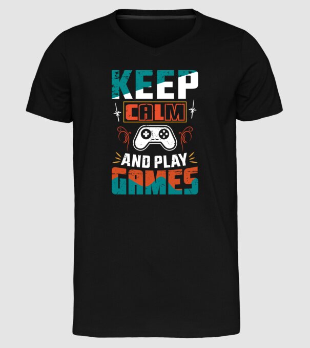 Keep Calm minta fekete pólón