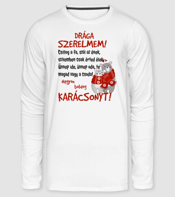 Boldog karácsonyt szerelmem minta fehér pólón