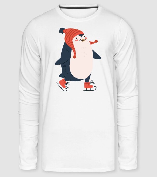 Cute christmas penguin minta fehér pólón