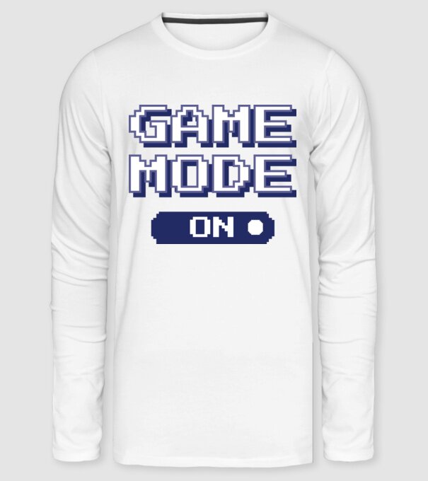 Game Mode On minta fehér pólón