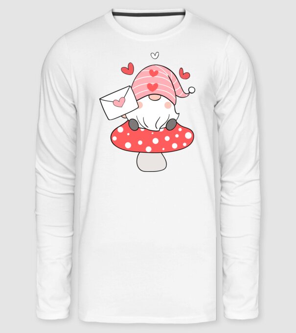 Gnomes Valentine minta fehér pólón