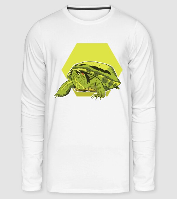 Turtle minta fehér pólón