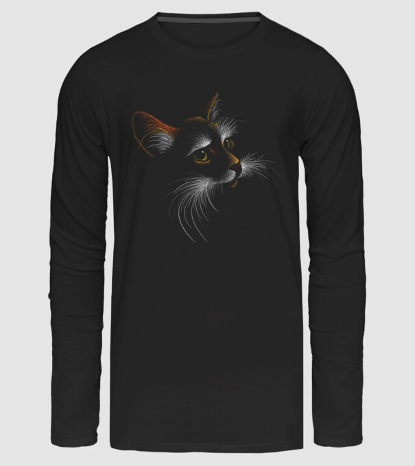 Cat minta fekete pólón