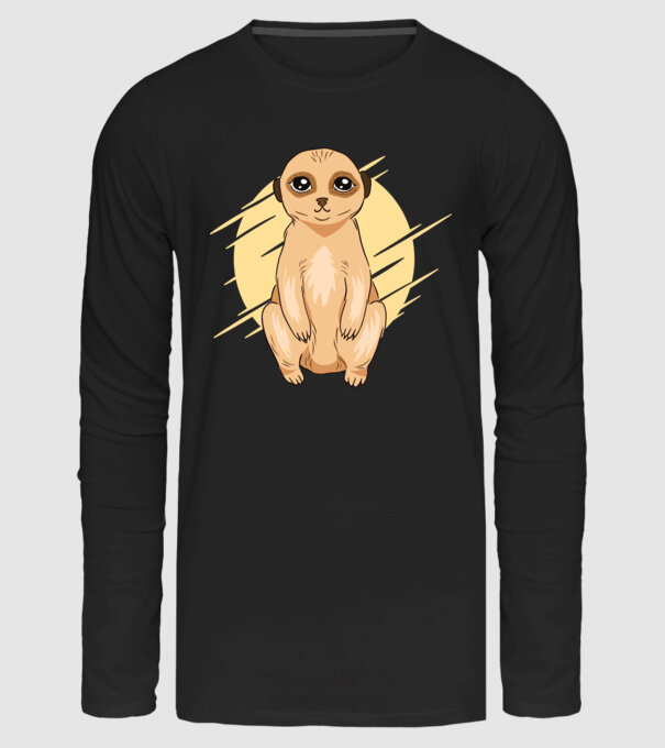 Cute Meerkat minta fekete pólón