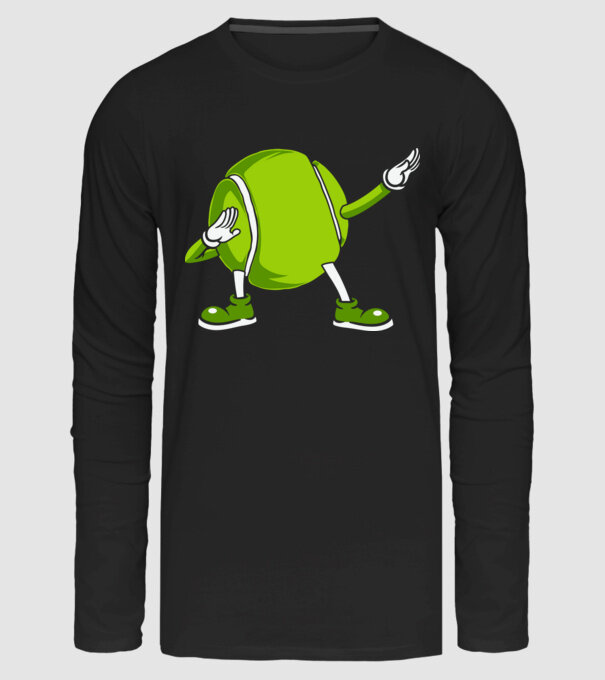 Dabbing teniszlabda minta fekete pólón