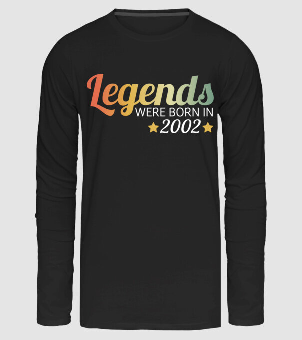 Legends were born in 2002 minta fekete pólón
