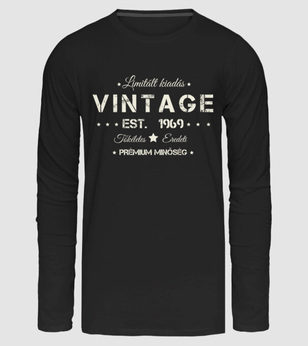 Vintage 1969 minta fekete pólón