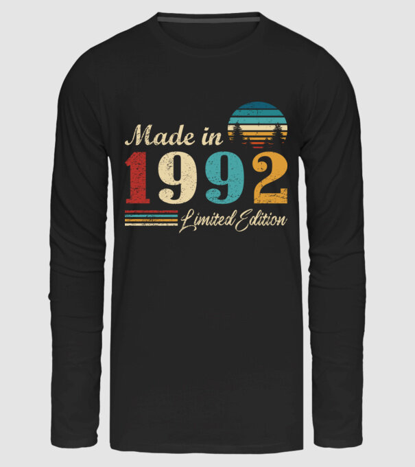 Vintage birthday 1992 minta fekete pólón