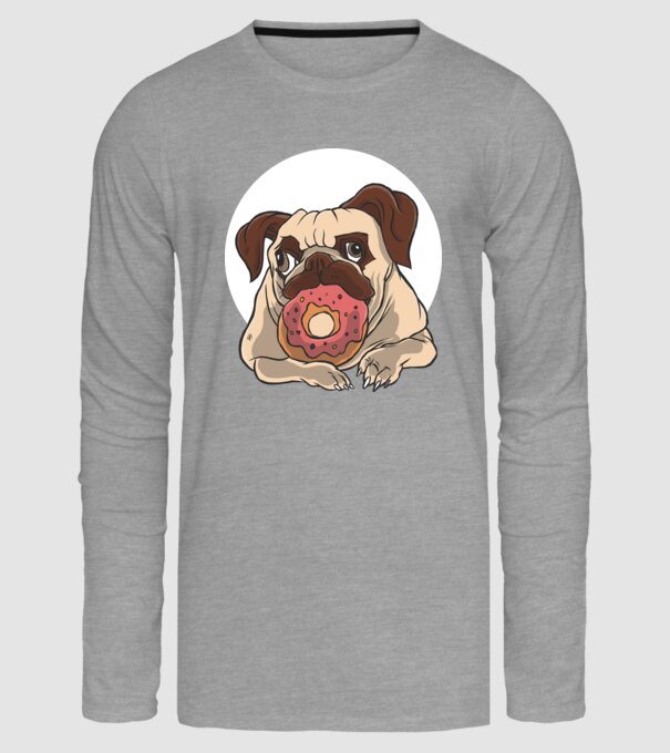 Pug&Donut minta szürke pólón