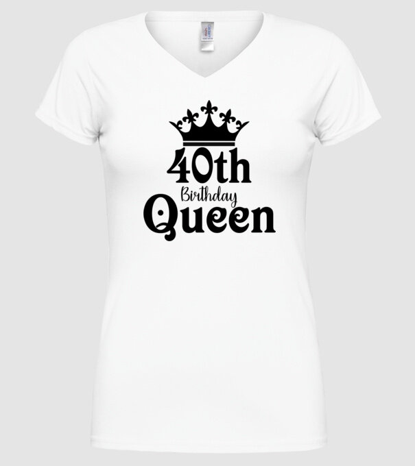 40th Birthday Queen minta fehér pólón